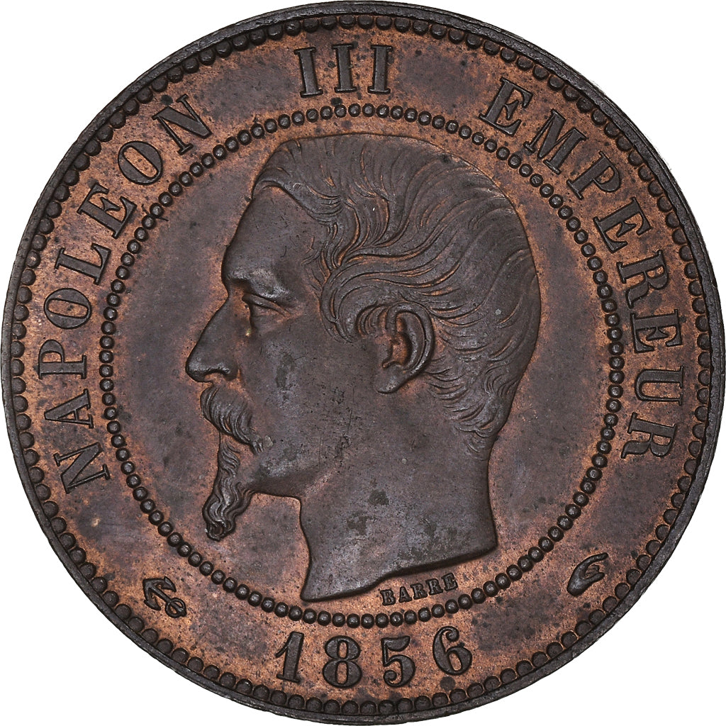 Münze, Frankreich, Napoleon III, 10 Centimes, 1856, Paris, VZ+, Bronze
