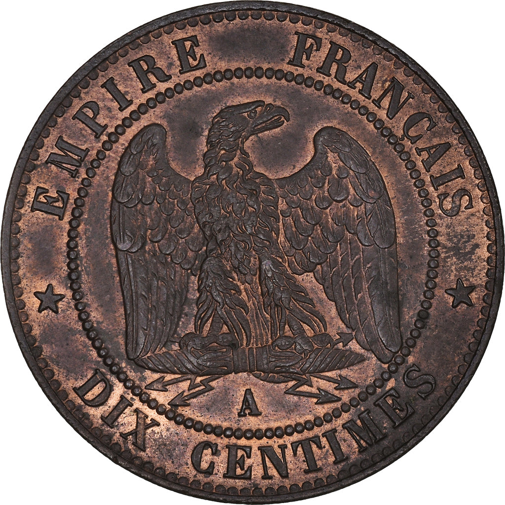 Münze, Frankreich, Napoleon III, 10 Centimes, 1856, Paris, VZ+, Bronze