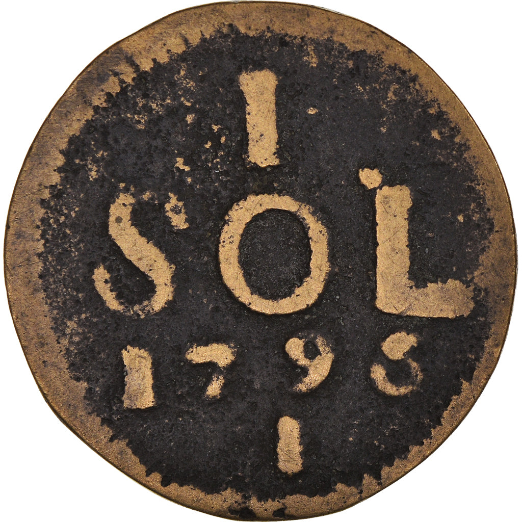 Coin, Luxembourg, François II, Sol, 1796, Siège, EF(40-45), Bronze