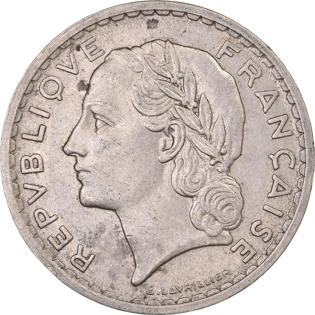 Coin, France, Lavrillier, 5 Francs, 1938, Paris, EF(40-45), Nickel, KM:888