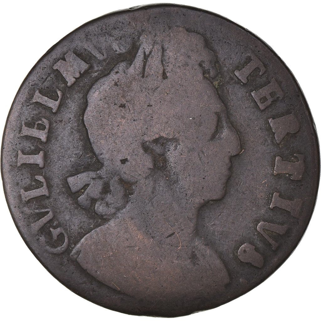 Coin, Great Britain, William III, 1/2 Penny, 1700, F(12-15), Copper, KM:503