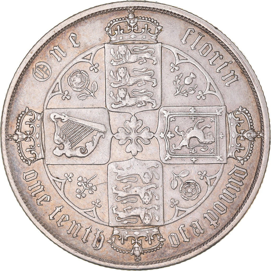 Coin, Great Britain, Victoria, Florin, Two Shillings, 1871, London, EF(40-45)