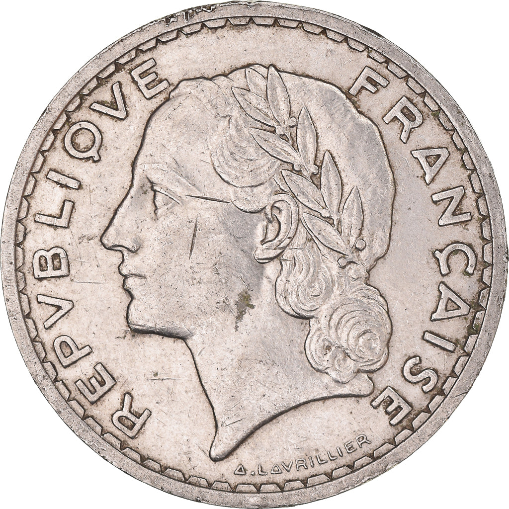 Munten, Frankrijk, Lavrillier, 5 Francs, 1938, Paris, ZF, Nickel, KM:888