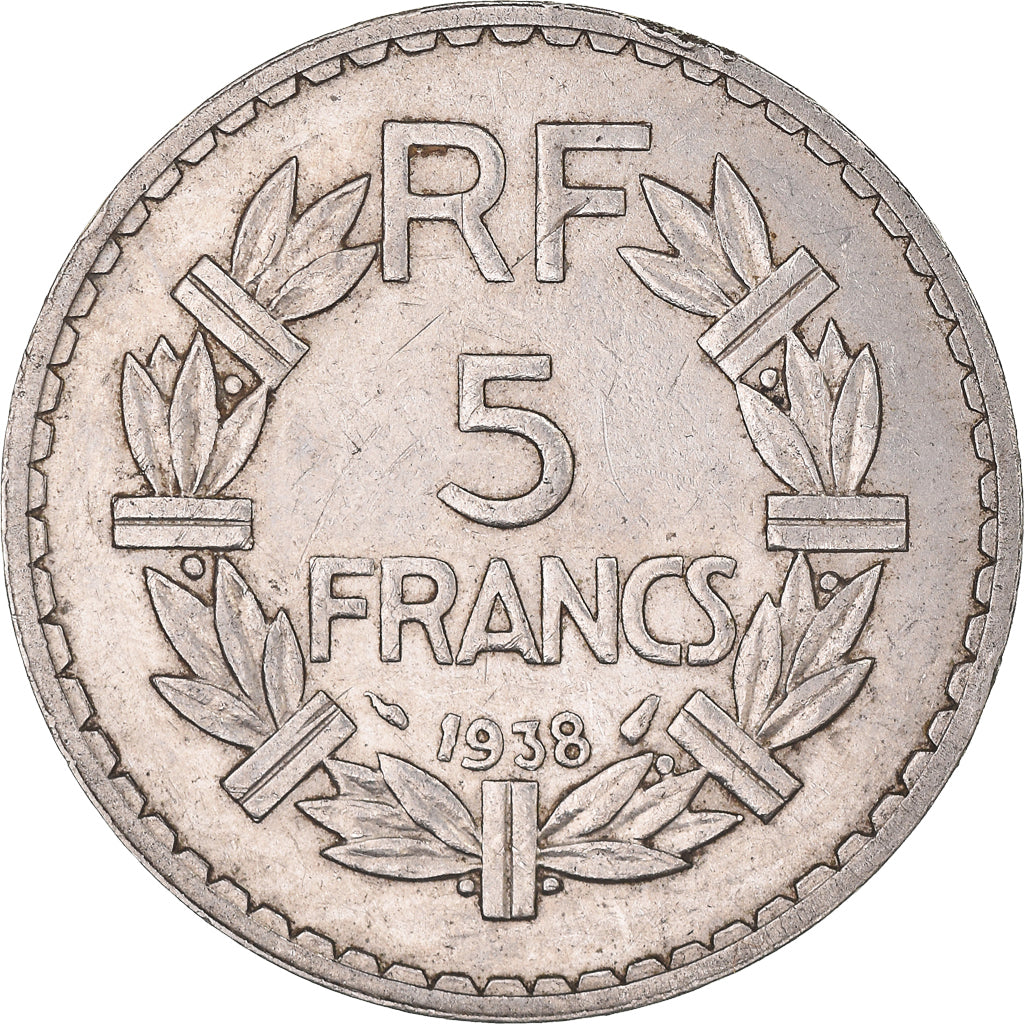 Munten, Frankrijk, Lavrillier, 5 Francs, 1938, Paris, ZF, Nickel, KM:888