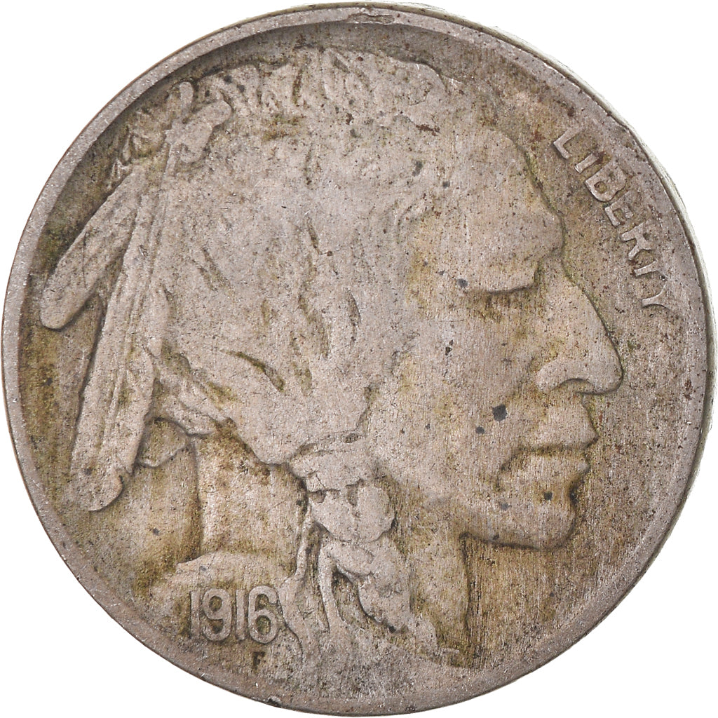 Moneda, Estados Unidos, Buffalo Nickel, 5 Cents, 1916, U.S. Mint, Philadelphia