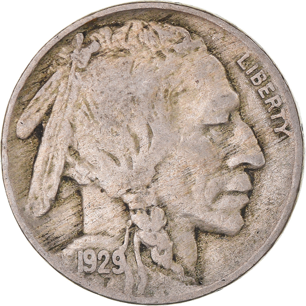 Moeda, Estados Unidos da América, Buffalo Nickel, 5 Cents, 1929, U.S. Mint