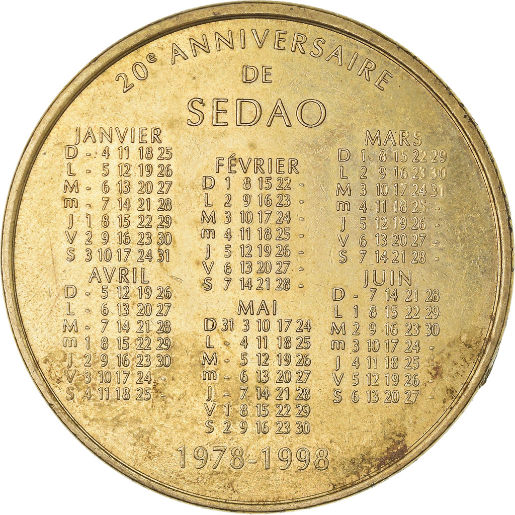 France, Jeton, 20e anniversaire de SEDAO, 1998, MDP, TTB+, Cupro-nickel