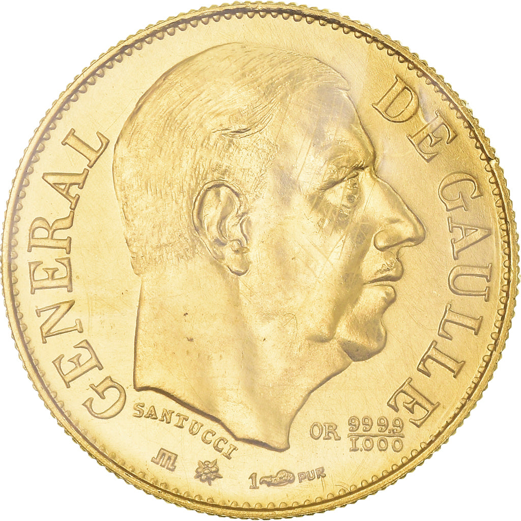Frankrijk, Medaille, French Fifth Republic, Général De Gaulle, 1980, Santucci
