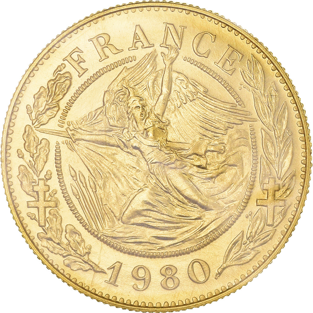 Frankrijk, Medaille, French Fifth Republic, Général De Gaulle, 1980, Santucci