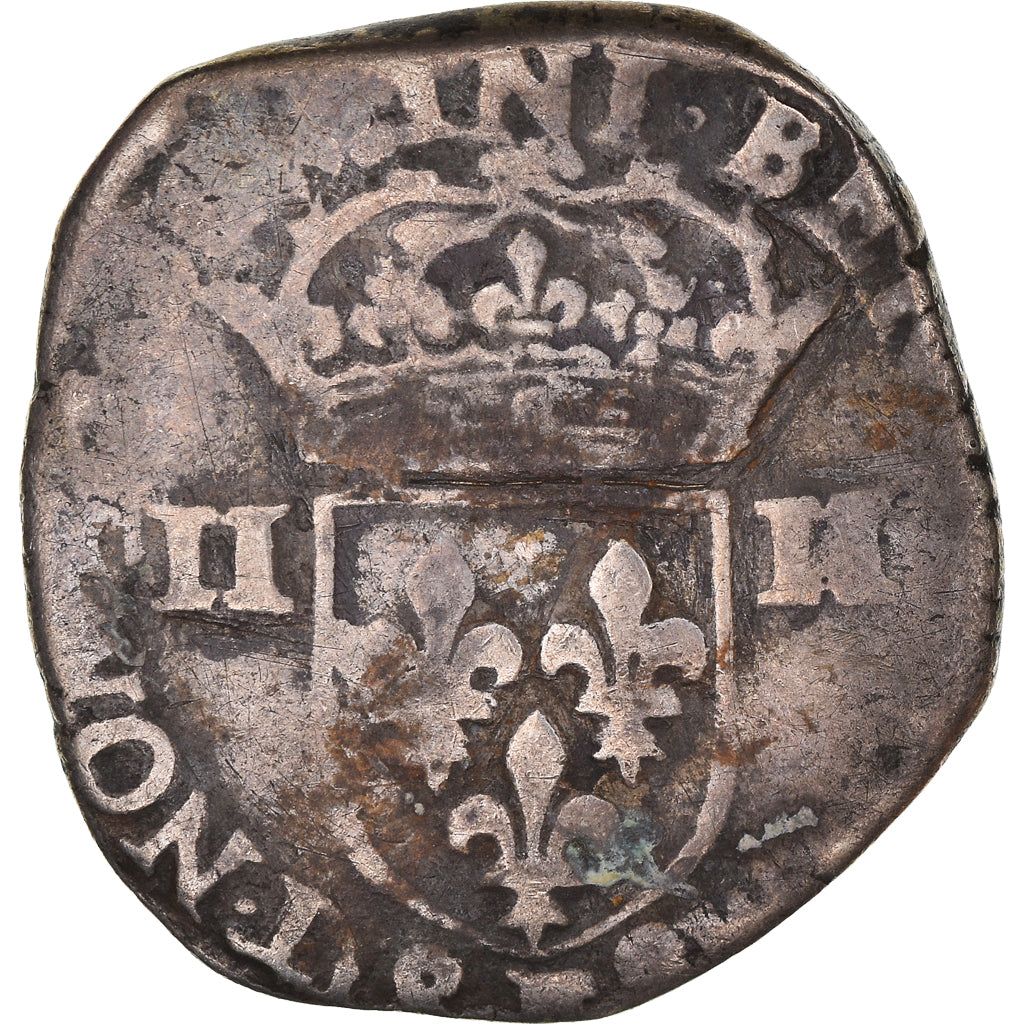 Coin, France, Henri III, 1/4 Ecu, Unknown, Angers, VF(20-25), Silver