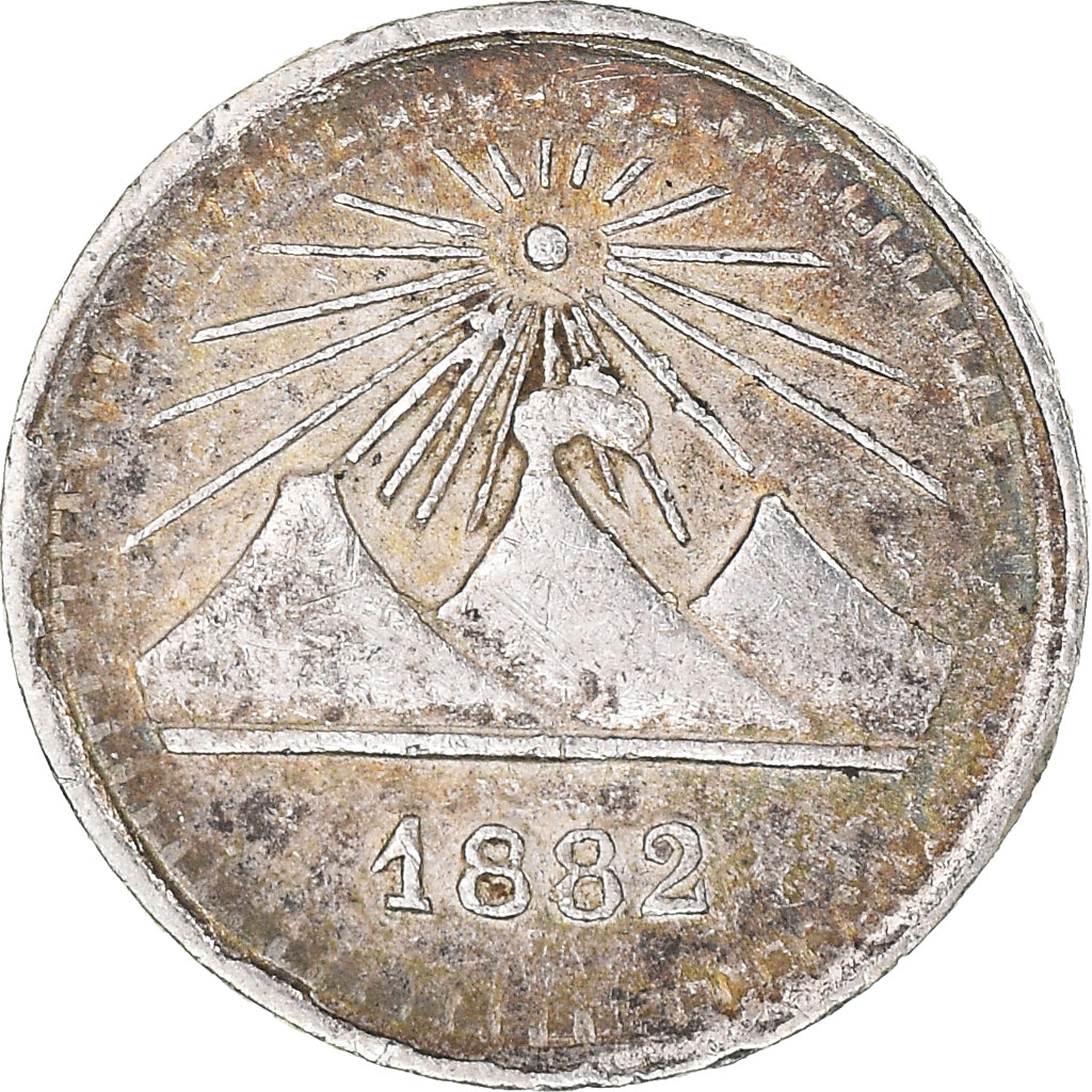 Coin, Guatemala, 1/4 Réal, 1882, AU(50-53), Silver, KM:151