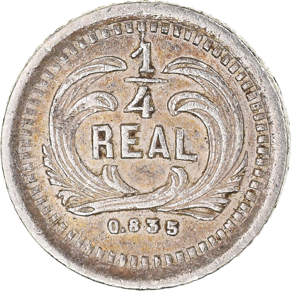 Coin, Guatemala, 1/4 Réal, 1882, AU(50-53), Silver, KM:151