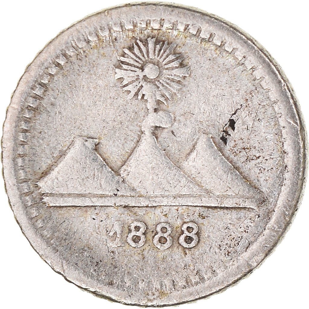 Coin, Guatemala, 1/4 Réal, 1888, EF(40-45), Silver, KM:156