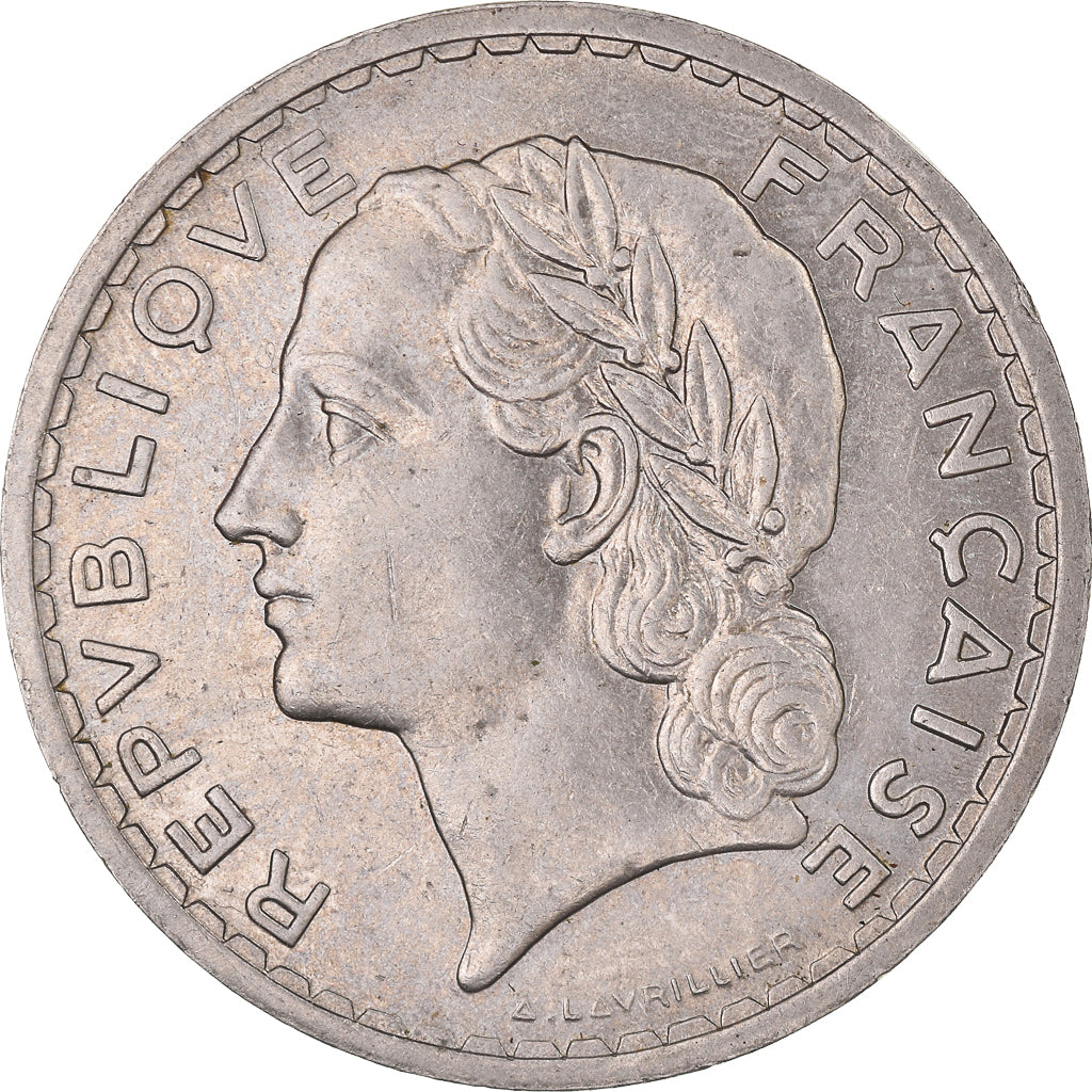 Münze, Frankreich, Lavrillier, 5 Francs, 1938, Paris, SS+, Nickel, KM:888
