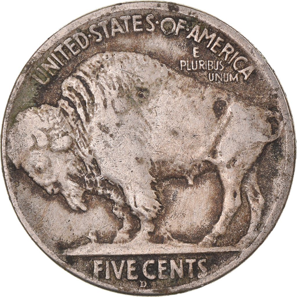 Coin, United States, Buffalo Nickel, 5 Cents, 1917, U.S. Mint, Denver