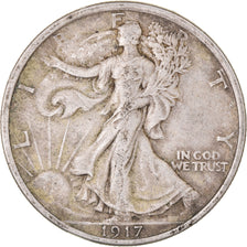 Coin, United States, Liberty Walking, Half Dollar, 1917, Philadelphia