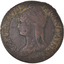 Moeda, França, Dupré, 5 Centimes, AN 8/5, Metz, VF(20-25), Bronze, KM:640.2