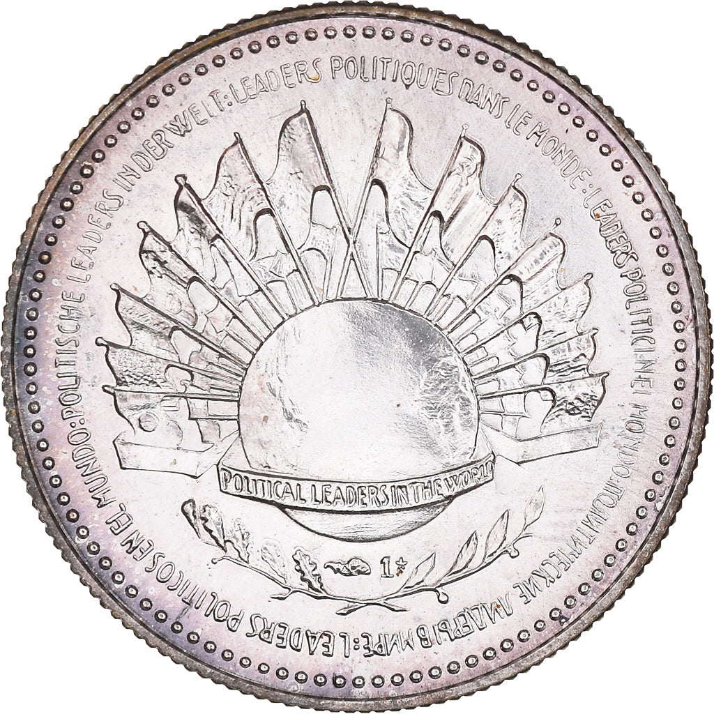 France, Medal, Général De Gaulle, 1980, Santucci, MS(65-70), Silver