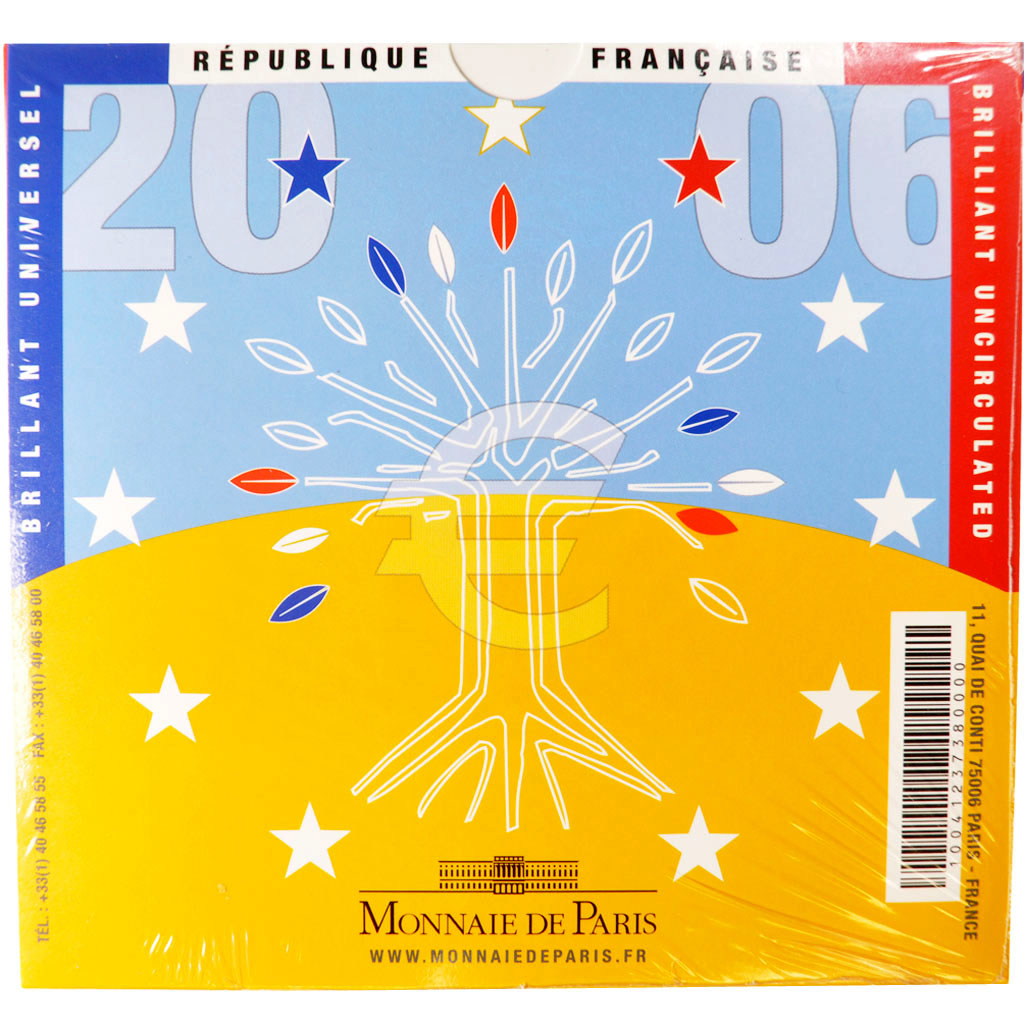 FRANCE, 1 Cent to 2 Euro, 2006, MS(65-70), 0.00