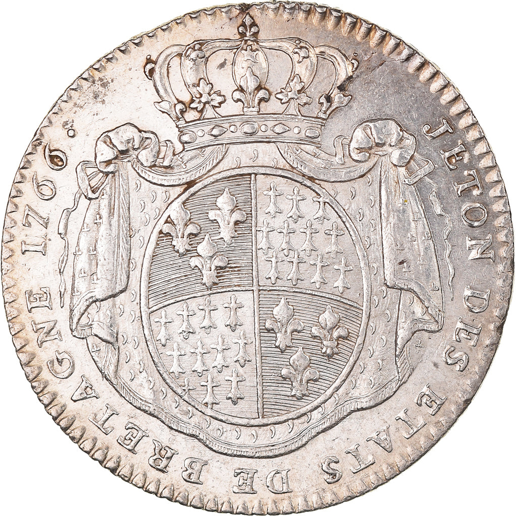Francia, Token, Royal, États de Bretagne, Rennes, 1766, SPL-, Argento