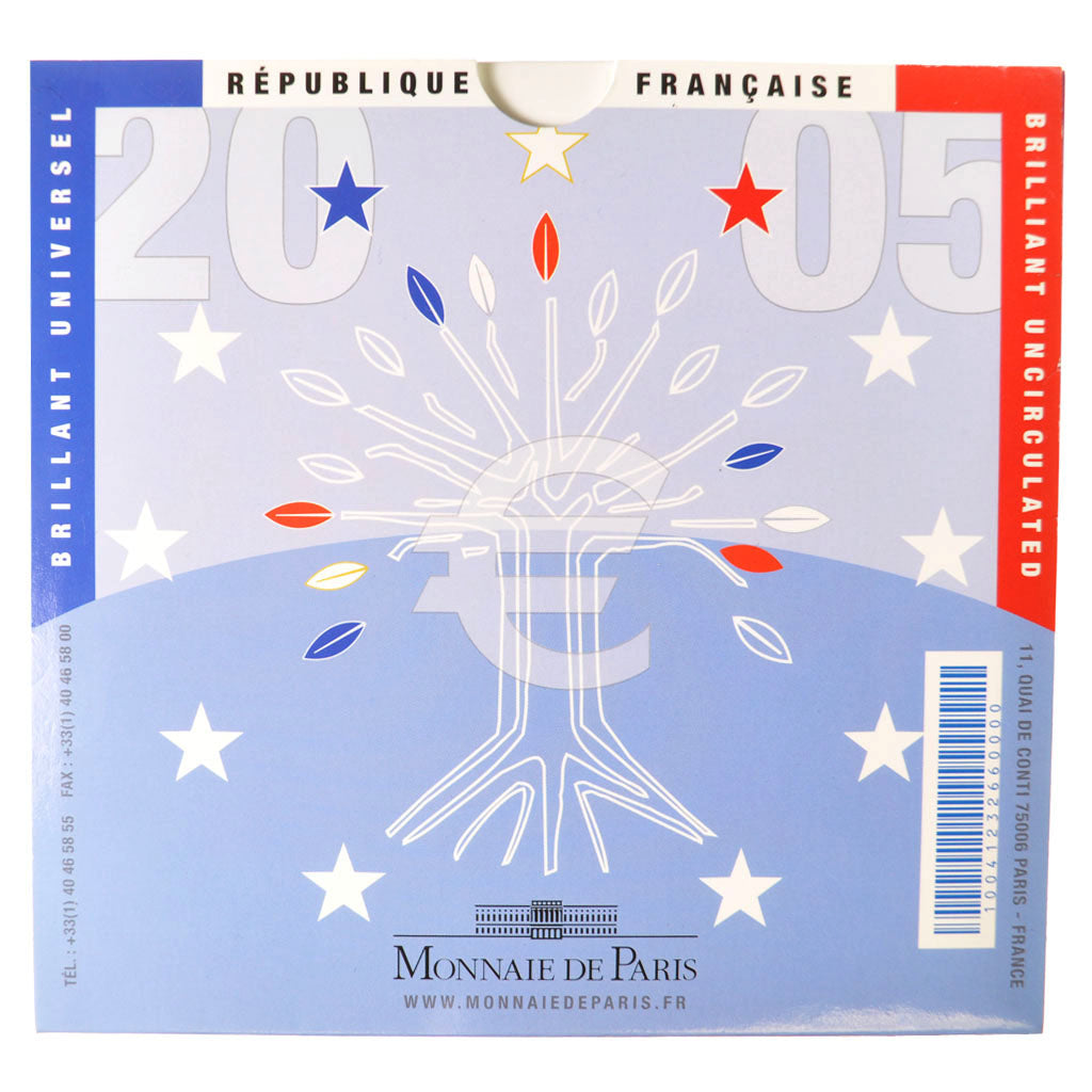 FRANCE, 1 Cent to 2 Euro, 2005, MS(65-70), 0.00