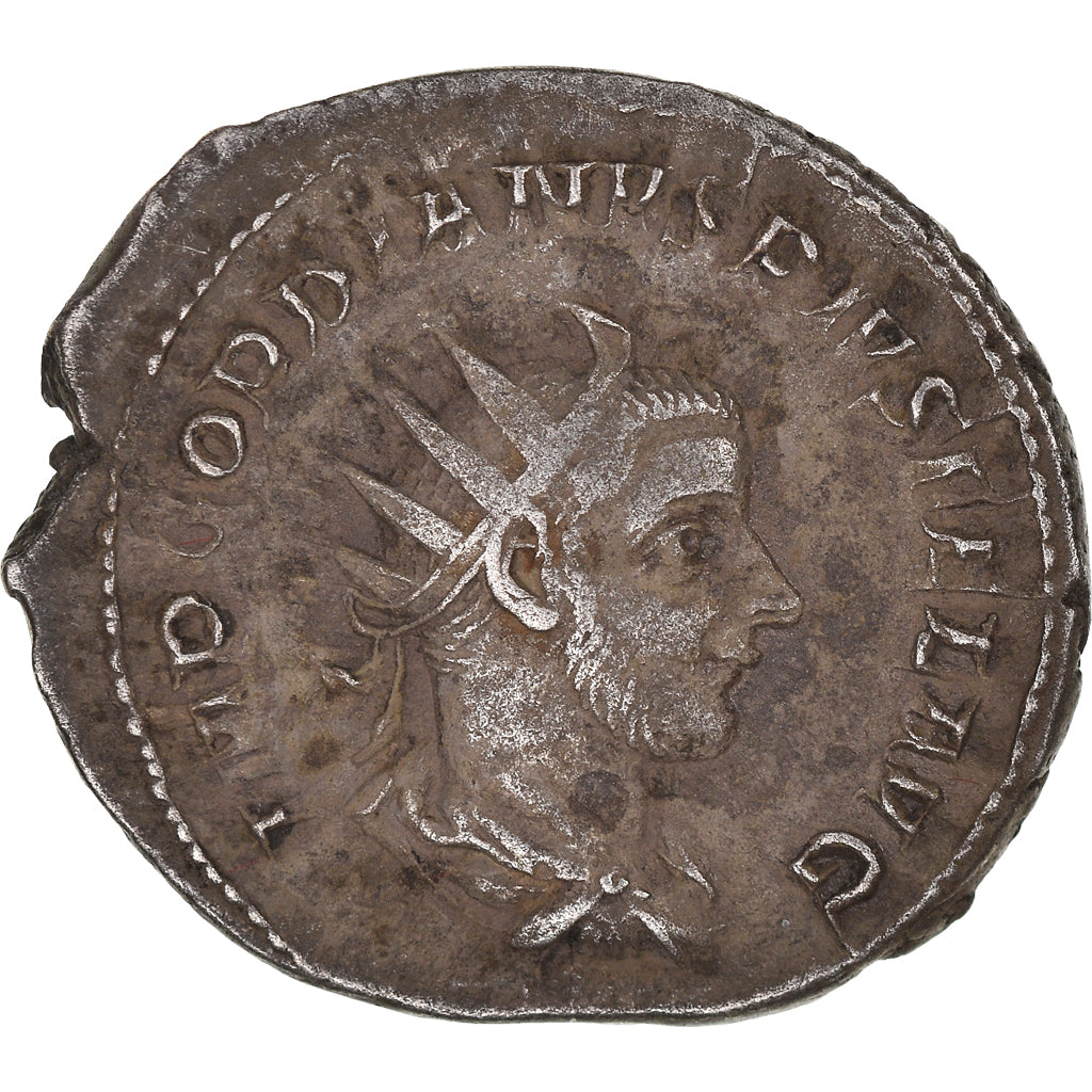 Moneta, Gordian III, Antoninianus, 243, Roma, AU(50-53), Bilon, RIC:147