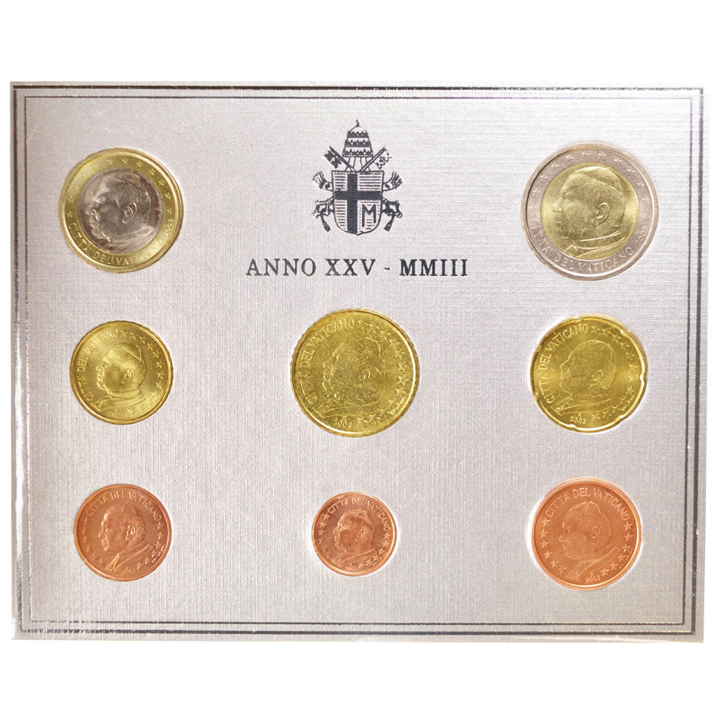 Vatican, 1 Cent to 2 Euro, 2003, MS(65-70), 0.00
