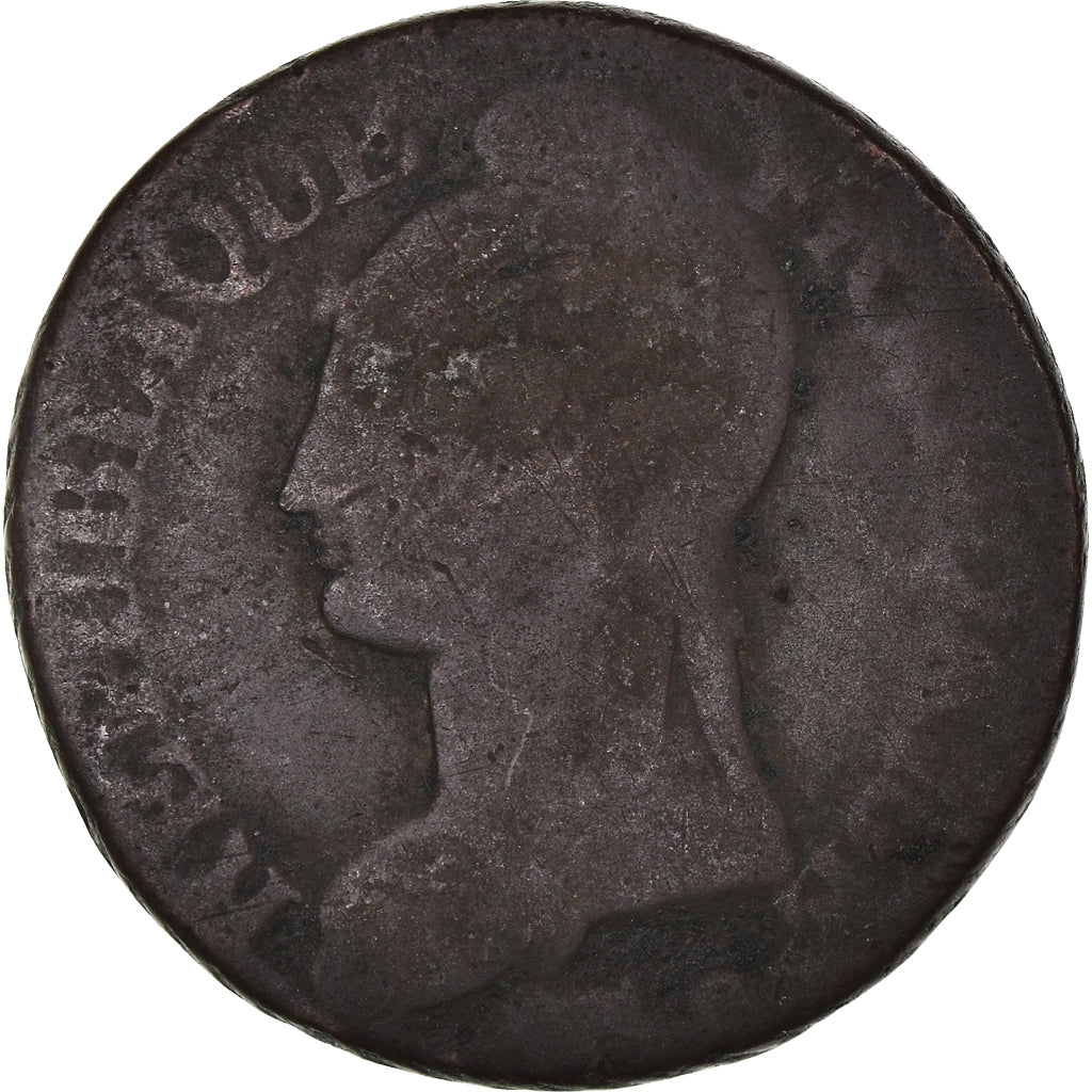 Coin, France, Dupré, 5 Centimes, AN 8, Lyon, VG(8-10), Bronze, KM:640.5