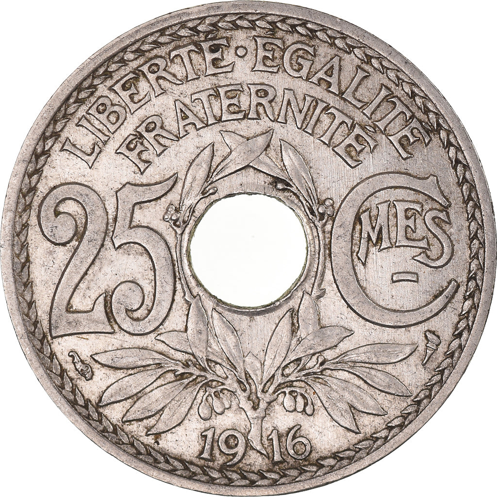 Coin, France, Lindauer, 25 Centimes, 1916, AU(50-53), Nickel, KM:867