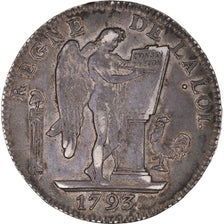 Moeda, França, Écu de 6 livres françoise, 6 Livres, 1793, Paris, AU(50-53)