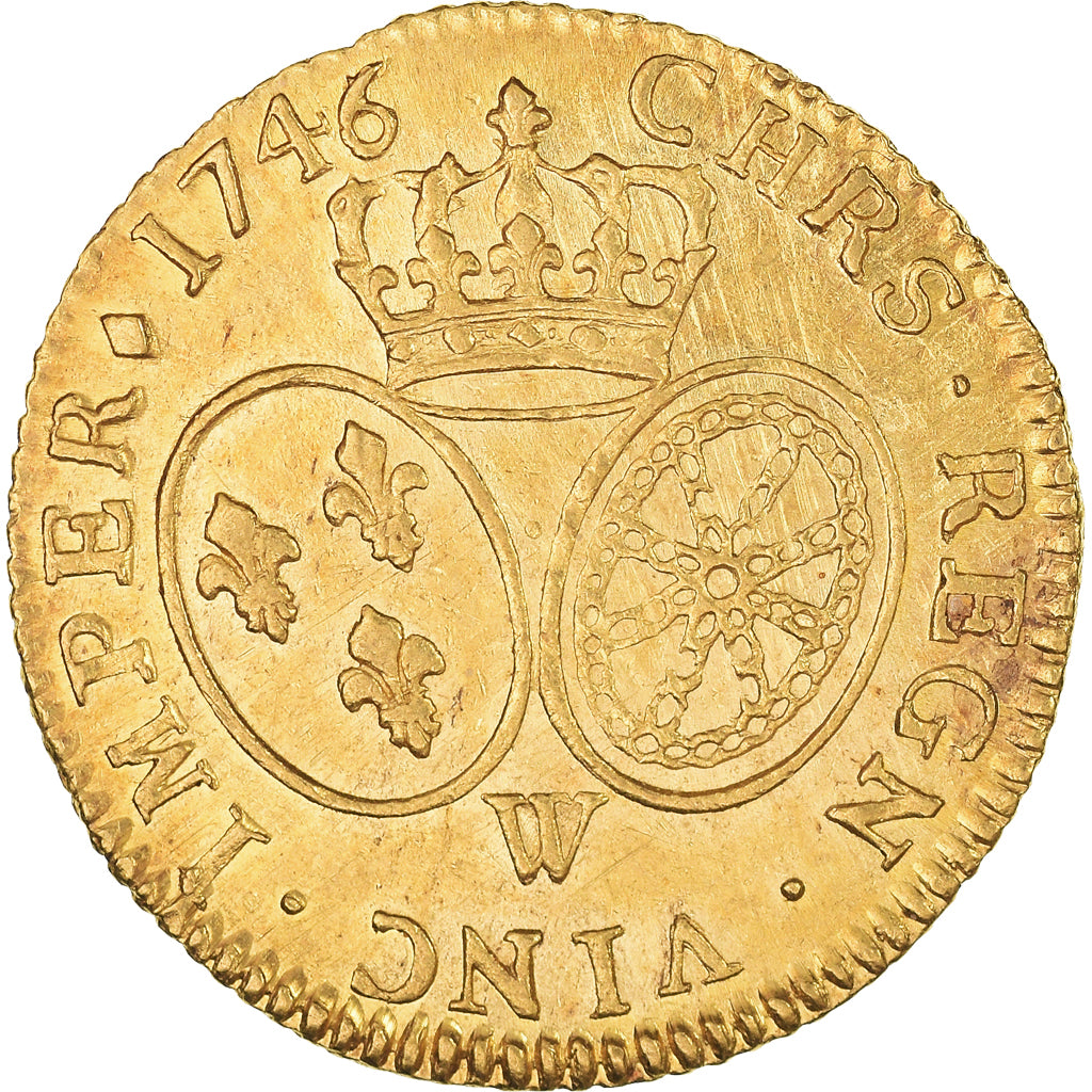 Coin, France, Louis XV, Louis d'or au bandeau, Louis d'Or, 1746, Lille
