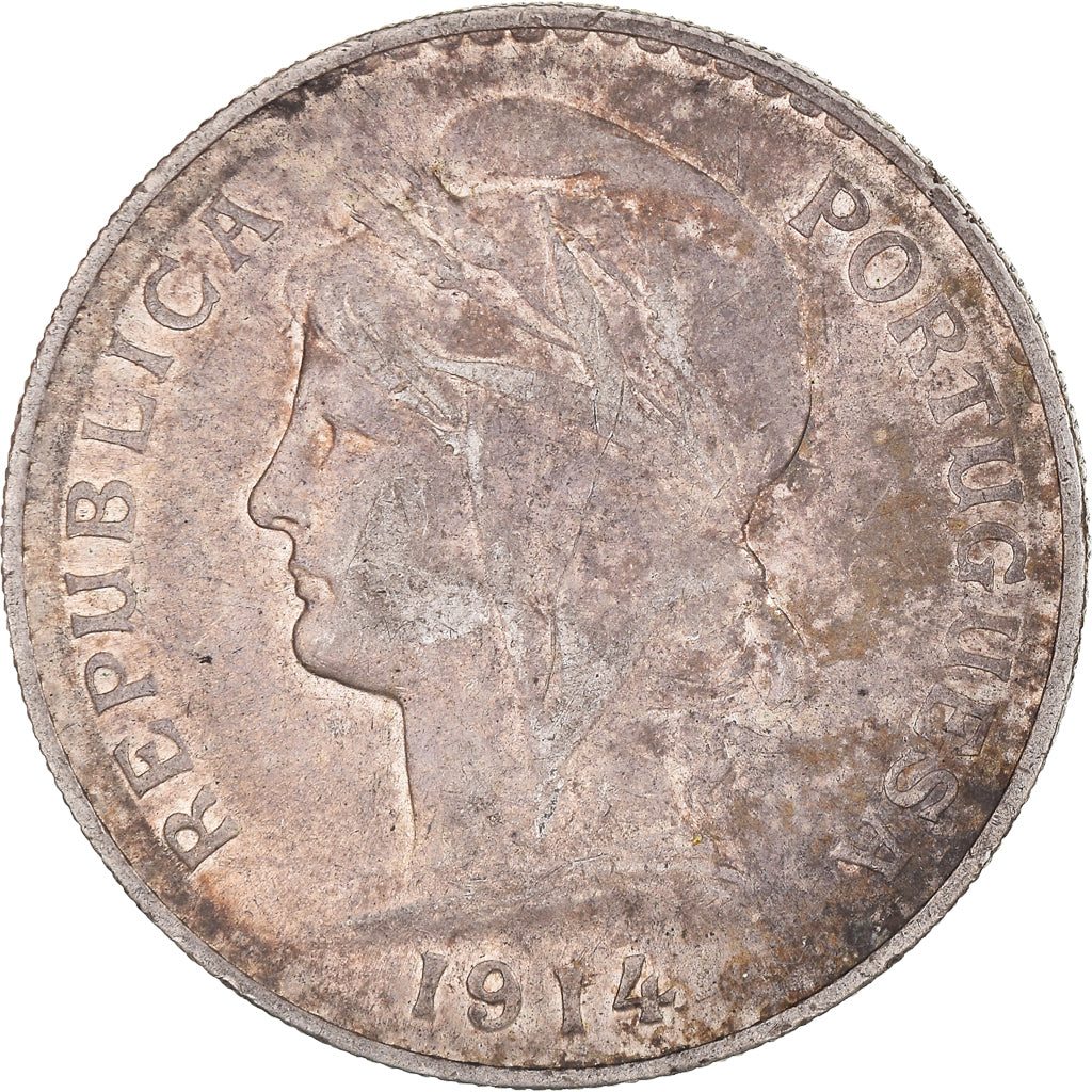 Coin, Portugal, 50 Centavos, 1914, AU(50-53), Silver, KM:561