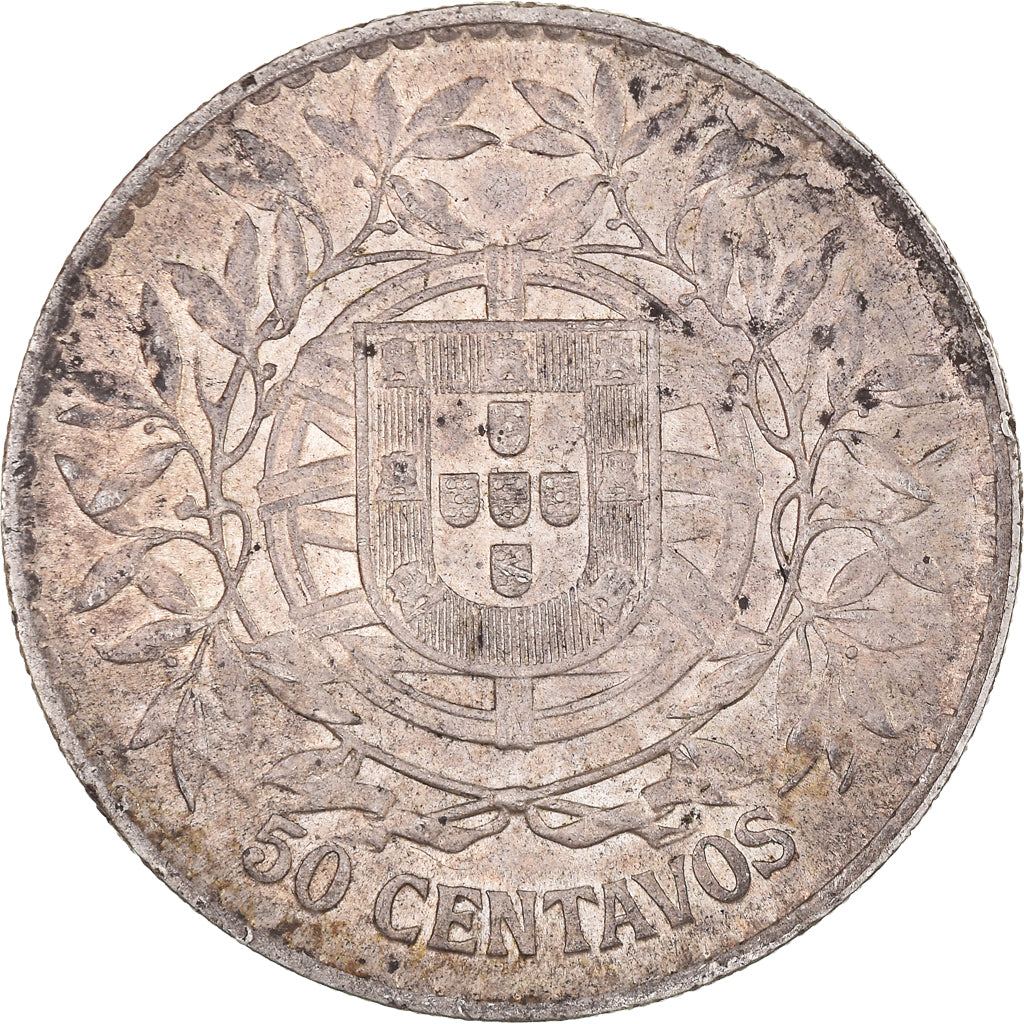 Coin, Portugal, 50 Centavos, 1914, AU(50-53), Silver, KM:561