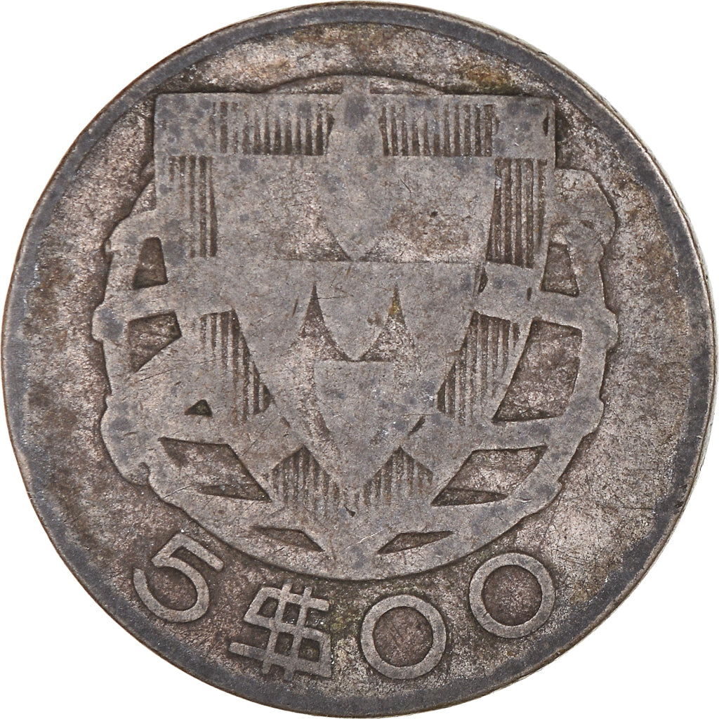 Moneta, Portogallo, 5 Escudos, 1934, MB, Argento, KM:581