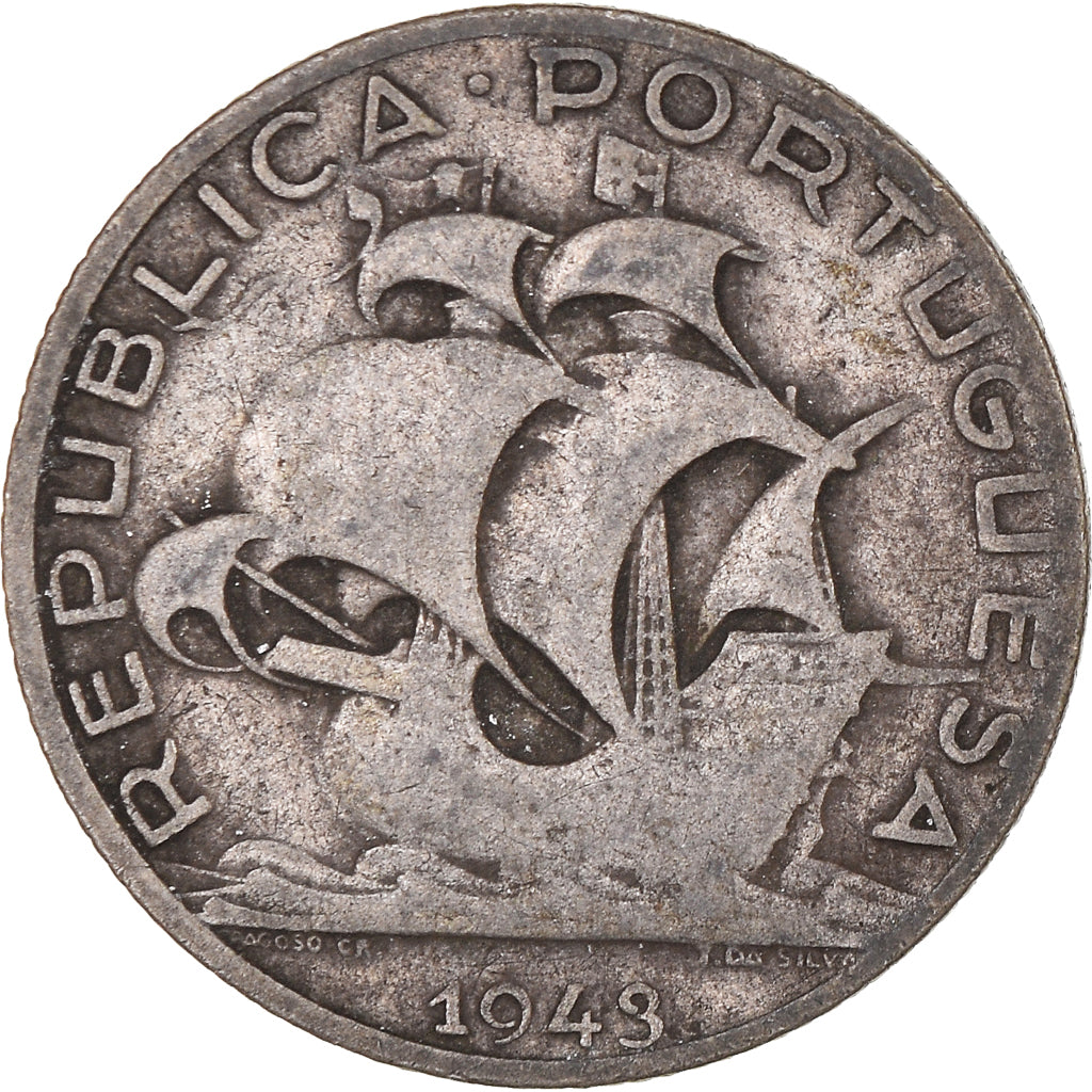 Coin, Portugal, 2-1/2 Escudos, 1943, VF(30-35), Silver, KM:580