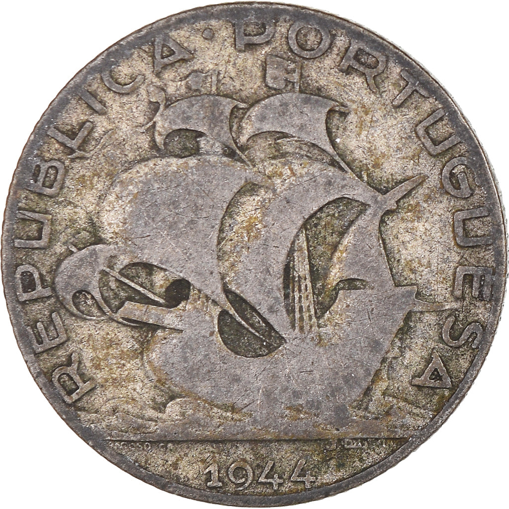 Moneda, Portugal, 2-1/2 Escudos, 1944, BC+, Plata, KM:580