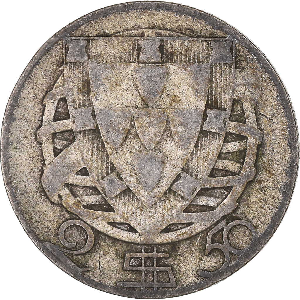 Moneda, Portugal, 2-1/2 Escudos, 1944, BC+, Plata, KM:580