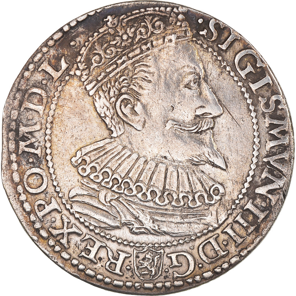 Moneta, Polonia, Sigismund III, 6 Groschen, 1596, BB+, Argento