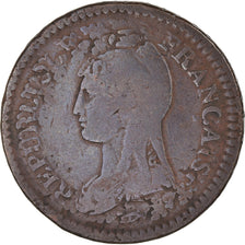 Moneta, Francia, Dupré, Decime, AN 5, Paris, Refrappage du 2 décimes, MB