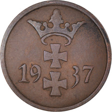 Coin, DANZIG, Pfennig, 1937, Warsaw, AU(50-53), Bronze, KM:140