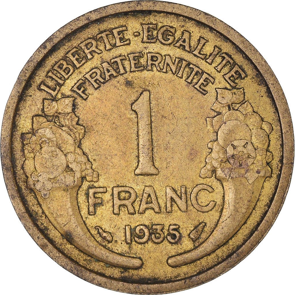 Coin, France, Morlon, Franc, 1935, Paris, EF(40-45), Aluminum-Bronze, KM:885
