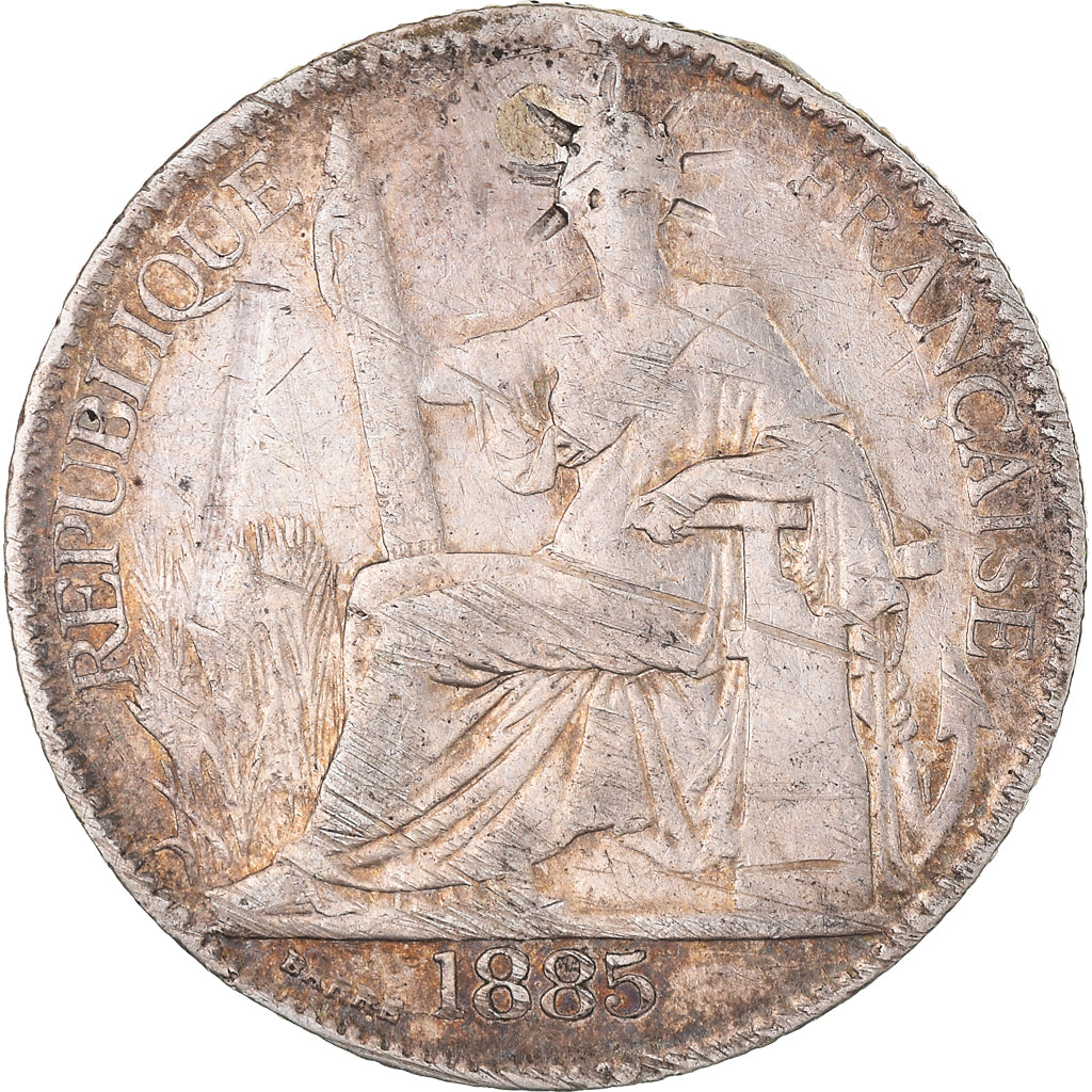 Monnaie, Indochine française, 20 Cents, 1885, Paris, TB+, Argent, KM:3