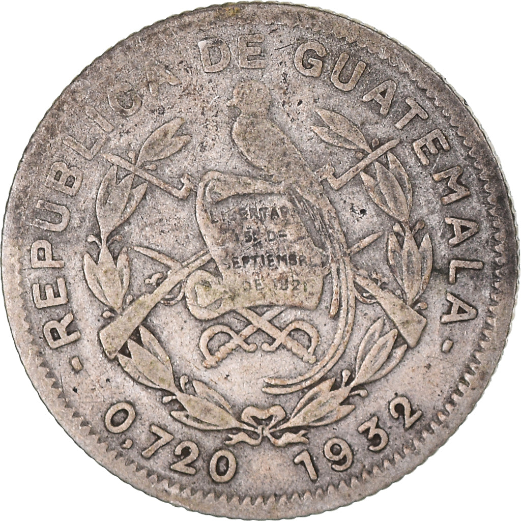 Coin, Guatemala, 5 Centavos, 1932, VF(30-35), Silver, KM:238.2