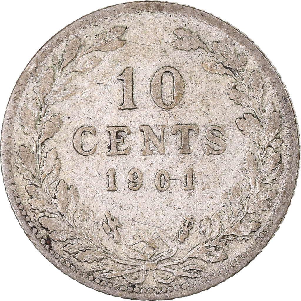 Coin, Netherlands, Wilhelmina I, 10 Cents, 1901, VF(20-25), Silver, KM:119