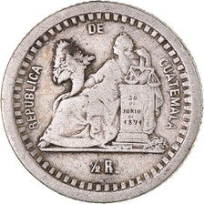 Moeda, Guatemala, 1/2 Real, Medio, 1880, VF(30-35), Prata, KM:152