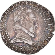 Moneda, Francia, Henri III, Demi Franc, 1587, La Rochelle, MBC, Plata