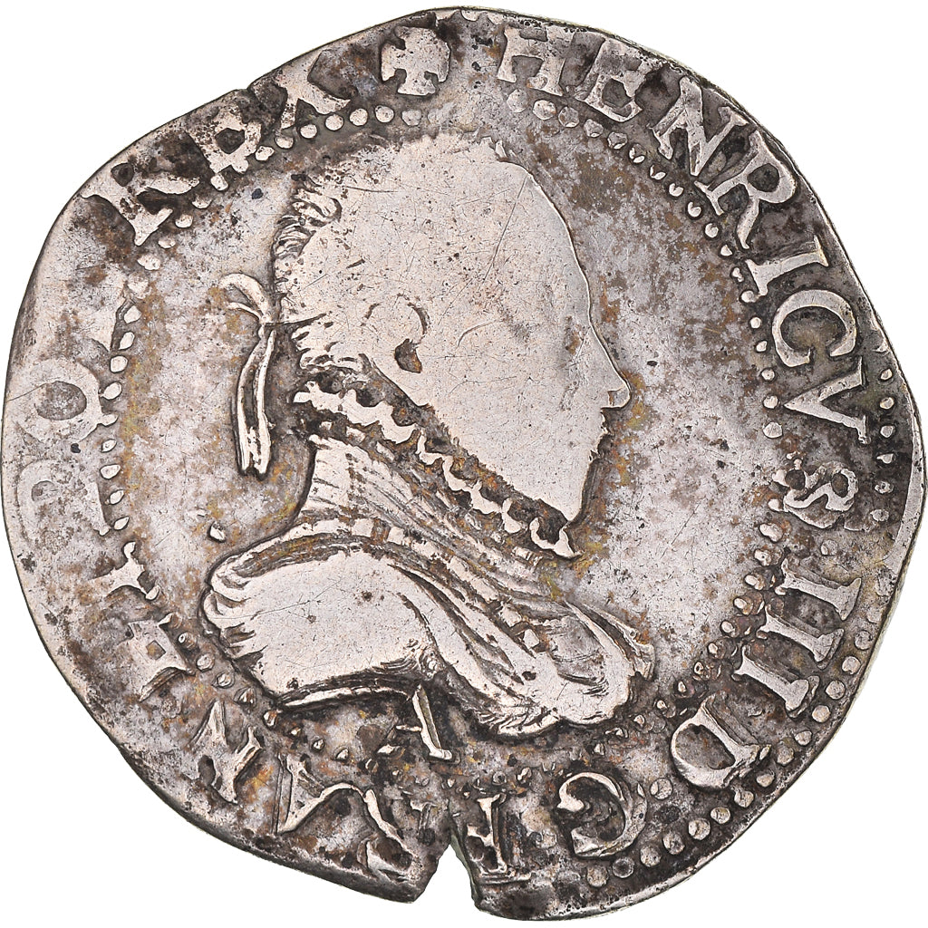 Moneta, Francia, Demi Franc, 1576, Paris, MB, Argento, Sombart:4714