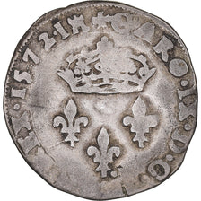 Monnaie, France, Charles IX, Double Sol Parisis, 1572, Limoges, TB+, Argent