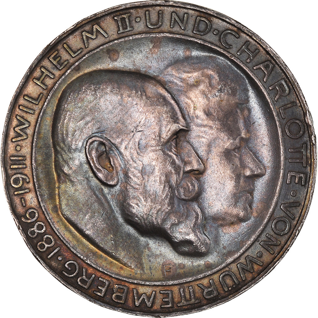 Coin, German States, WURTTEMBERG, Wilhelm II, 3 Mark, 1911, Freudenstadt