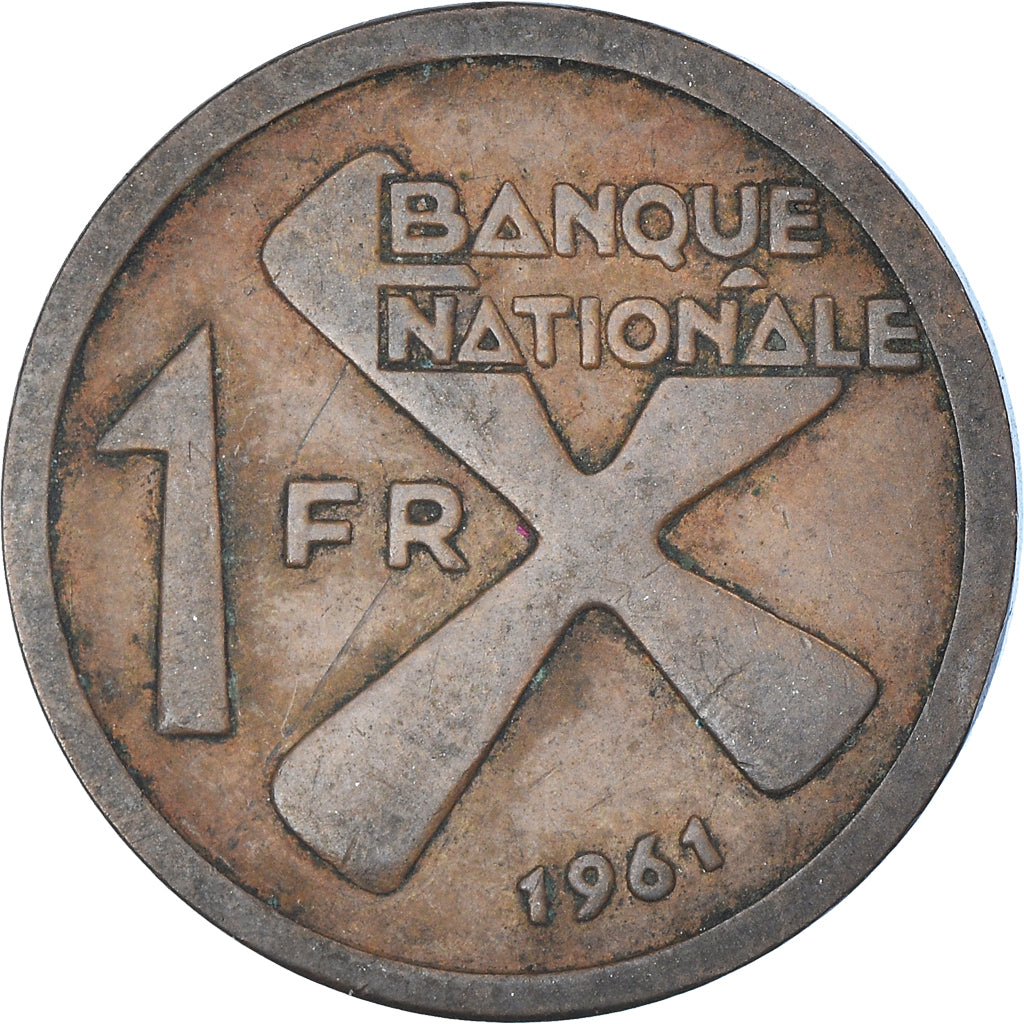 Coin, Katanga, Franc, 1961, EF(40-45), Bronze, KM:1
